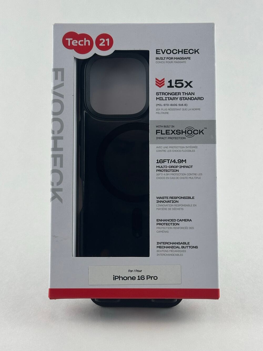 Tech21 EvoCheck FlexShock iPhone 16 Pro Smokey Case NWT